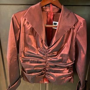 Tadashi Shoji Bronze Cocktail Top, Size 12